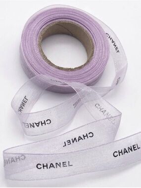 Authentic CHANEL Sheer Pink Logo Ribbon Full Roll Rare 25m
